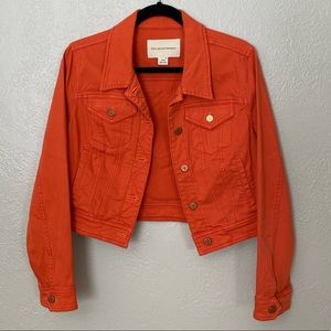 Orange jean jacket | Pilcro and the Letterpress by Anthropology